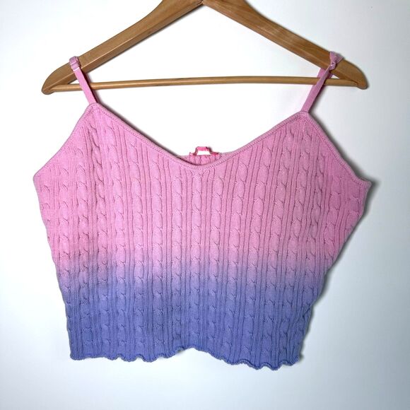 Sugar Thrillz x Dolls Kill Sweater Set 2X Pink Purple Ombre Cable Knit Y2K Fairy - Picture 6 of 14